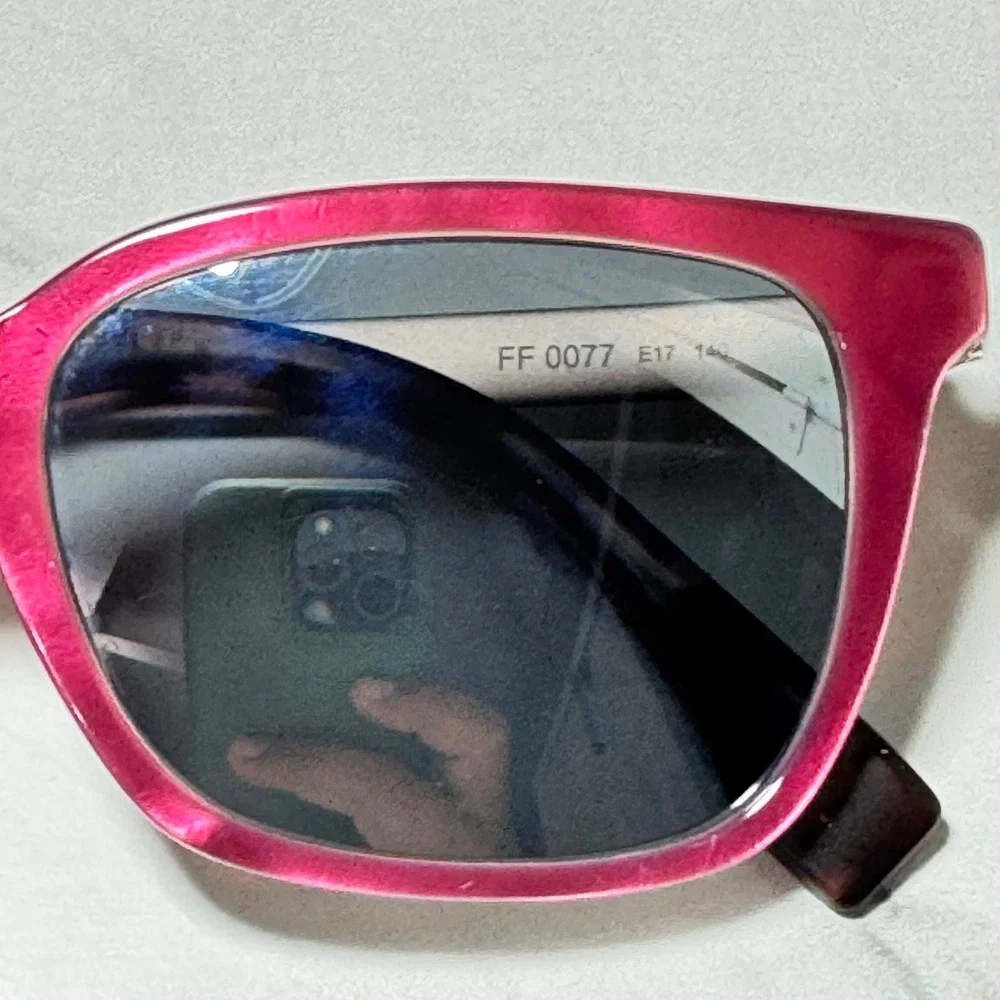 Fendi FF 0077 Pink Gold Rectangular Eyeglasses Frames Made in Italy E17 140